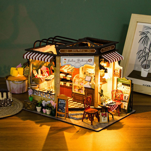 Casas De Muñecas Diy Con Muebles Panadería Diorama Adornos
