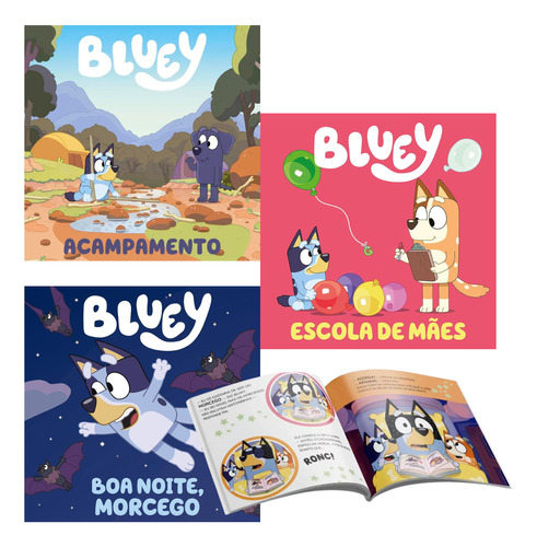 Kit Livros Infantis Historias Bluey Disney - Historias Inspiradas Nos Episódios Da Serie - Cores Vibrantes Livro Grande Lúdico 