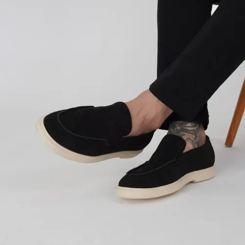 Sapato Social Mocassim Loafer Masculino Leve Couro Camurca
