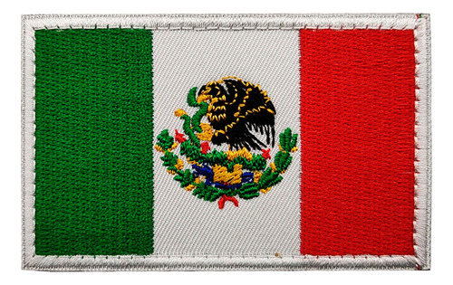 Parche Bordado Bandera México Tricolor Velcro