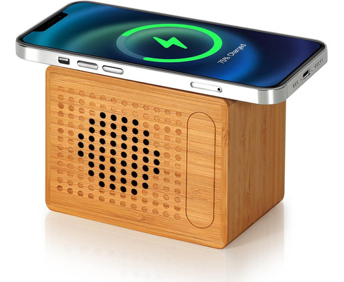 Jyatutu Altavoz Bluetooth Con Cargador Inalámbrico, Carga In