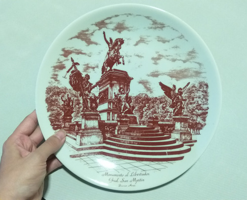 Plato Antiguo De Porcelana Del Monumento Al Gral San Martin