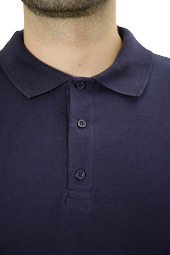 Imagem 4 de 7 de Polo Cotton Algodão Pima Marinho
