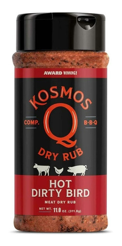 Sazonador Rub Hot Dirty Bird Bbq Kosmos Q 311.8g