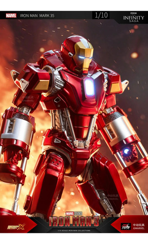 Figura De Acción Zd Iron Man Mk35 A Escala 1/10, Juguete Par