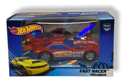 Auto Hotwheels A Fricción 13cm Fast Racer Pullback