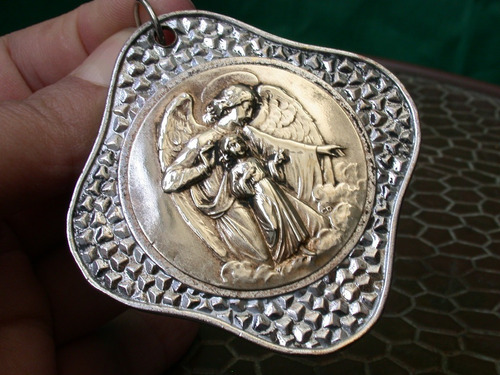 Medalla Cunero 6.5cm Angel Guarda Luli Vintage Pieza Unica