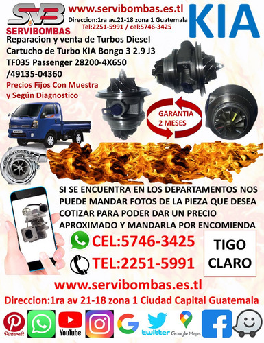 Venta De Turbo Kia Sorento 2.5 Crdi/d4cb/140cv 733952-5004