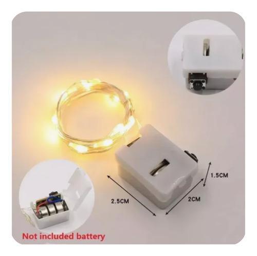 Luz Guirnalda Led Alambre De Cobre 2m X10und Intermitente Multicolor 2m