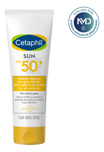 Protector Facial Oil Control Con Fps 50 Cetaphil Sun 50 Ml