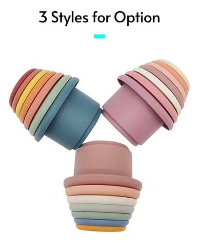 Bx Vasos Apilables De Silicona Para Niños Pequeños, 7
