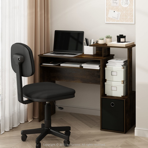 Escritorio De Madera Rectangular Con 3 Cajones Color Marron