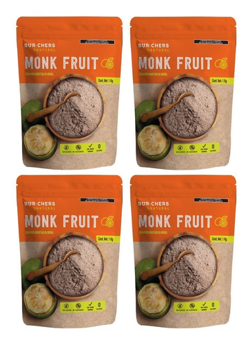 Pack Monk Fruit - 4 Bolsas 1 Kg C/u - 4 Bolsas De Monk Fruit
