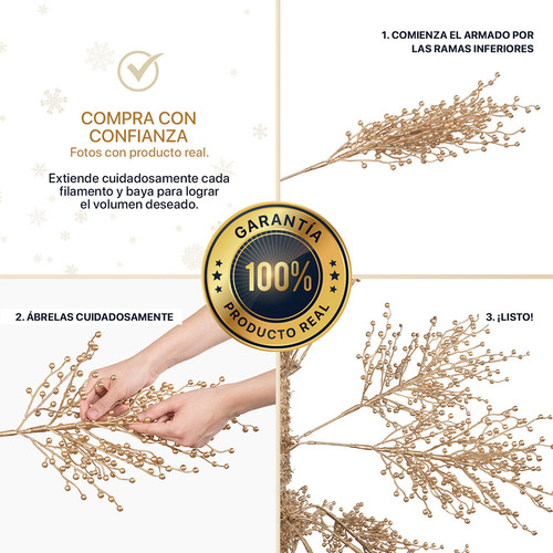 Árbol De Navidad Con Ramas De Bayas Metálicas 2.25m Esquimal