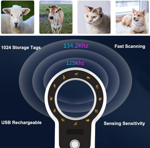 Rabitpos Lector De Microchip Para Mascotas Bluetooth, De De