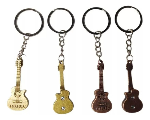 Llavero Guitarra Metálica Moda Accesorio Regalo Obsequio