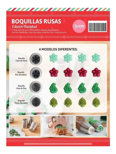 Imagen 3 de 10 de Set De Boquillas Rusas Navideñas Parpen Prya