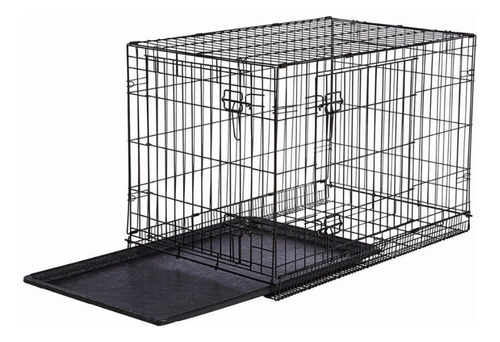 Jaula Crate Metálica Plegable Perro 2 Puertas 91×60×66 (36in