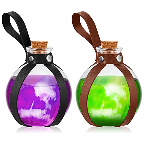 2 Botellas De Poción De Corcho Brujas Y Magos, Botella...