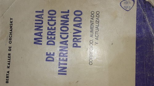 Manual De Derecho Internacional Privado Orchansky J6