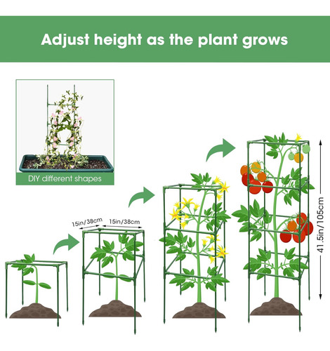 Jaulas De Soporte Para Plantas De Tomate, 3 Paquetes Cuad...
