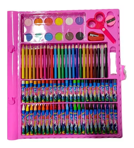 Maletin Tintas para crianças, KINSPORY 168 peças jogos de desenho, pinturas  para crianças, aquarela infantil (rosa) : : Brinquedos e Jogos