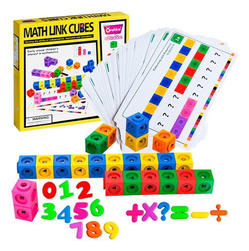 100 Piezas Cubos Multiencaje Unifix Con Patrones Aprendizaje