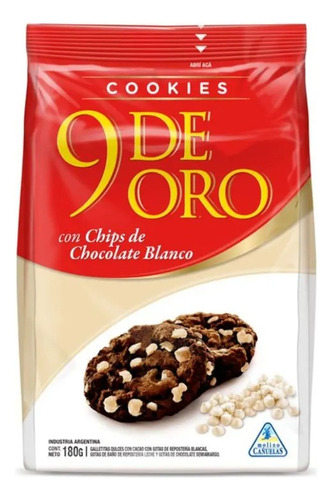 Paquete De Galletitas Con Chip Blanco 180g 9 De Oro