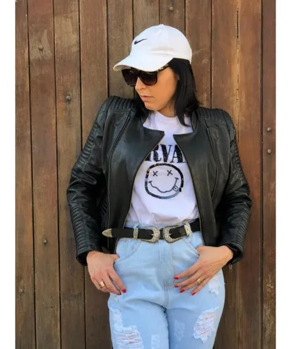 Jaqueta de on sale couro forrada feminina