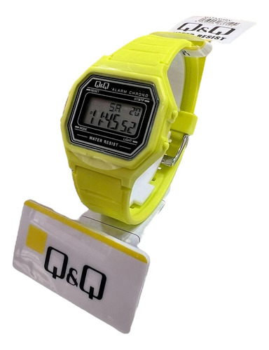 Reloj Q&q Digital Color Fluor Verde Manzana Con Alarma 