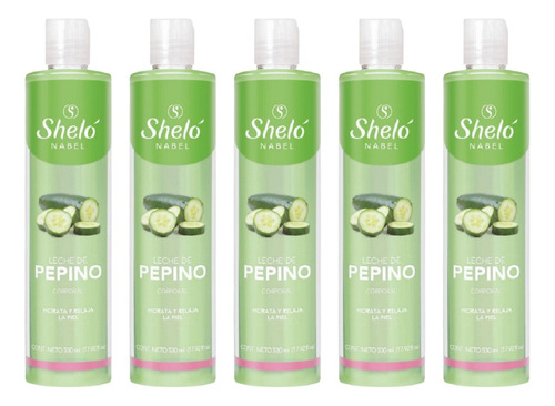 5 Pack Crema Corporal Leche De Pepino Shelo