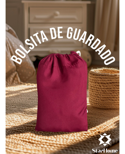 Set Juego Sábanas Queen Microfibra 1800 Hilos Suave C/bolsa Bordó Liso