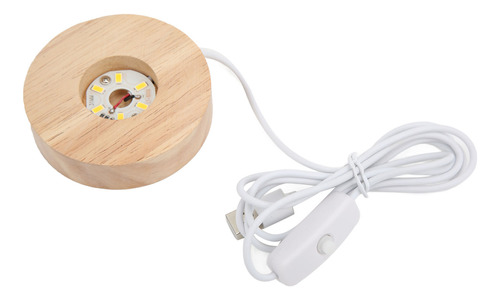 Base De Luz Led, Interfaz Usb, Madera De Roble, Material Red