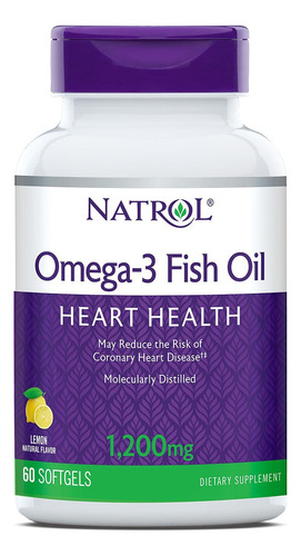 Natrol Aceite de Pescado - Omega-3 Fish Oil - 1200 Mg 60 Capsulas