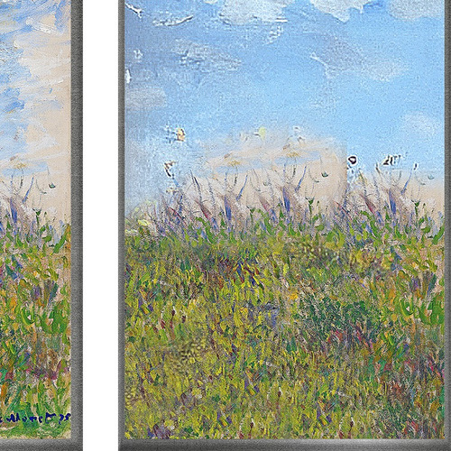 Cuadro Tríptico Mujer Con Sombrilla De Claude Monet - 1875