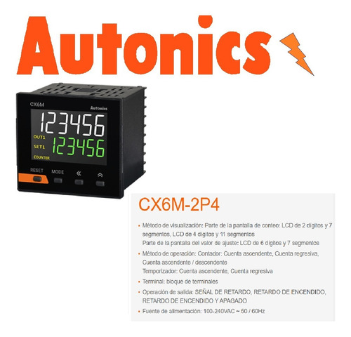 Autonics Cx6m-2p4 Contador 100-240vac ~ 50/60hz