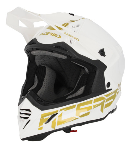 Casco Cross Acerbis X-track Blanco/dorado - Cafe Race