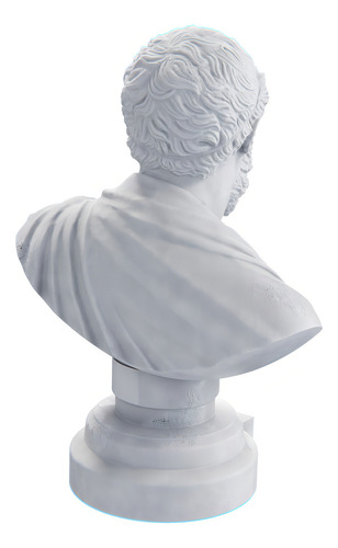 Estátua Busto Sófocles - Dramaturgo Grego Cor Cor Mármore