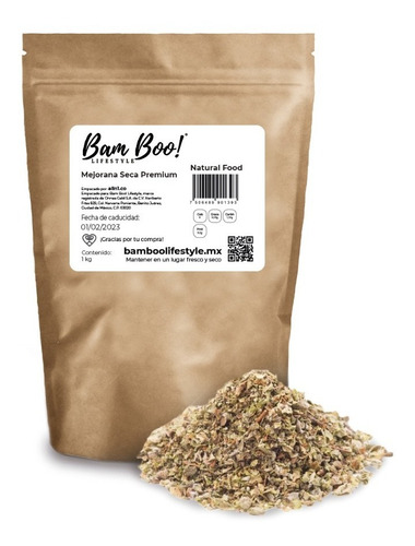Imagen 1 de 5 de Mejorana Seca Premium 1 Kg. Bam Boo! Lifestyle