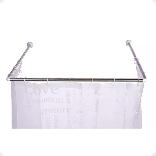 Soporte Cortina Para Baño 3 Tramos Con Codos Acero Inox