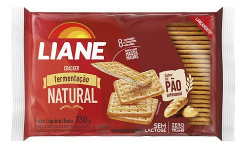 Biscoito Cream Cracker Ferm. Natural Sem Lactose Liane 330g