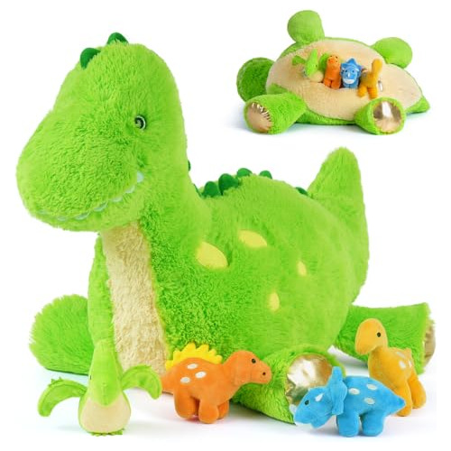 Tezituor Green Dinosaur Plush Toys Set,26 Dinosaur Stuffed