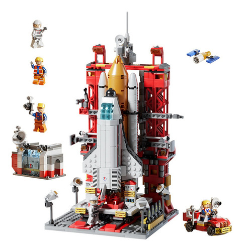 Sembo Bloques Set Base Lanzamiento Nave Espacial Con Figuras