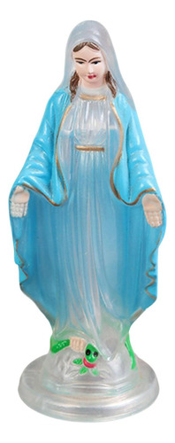 Madre Virgen María Estatuilla 10cm Abrigo Azul Claro