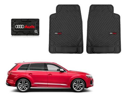 Par Tapetes Delanteros Logo Audi Q7 2021 2022 2023 2024 2025 Negro