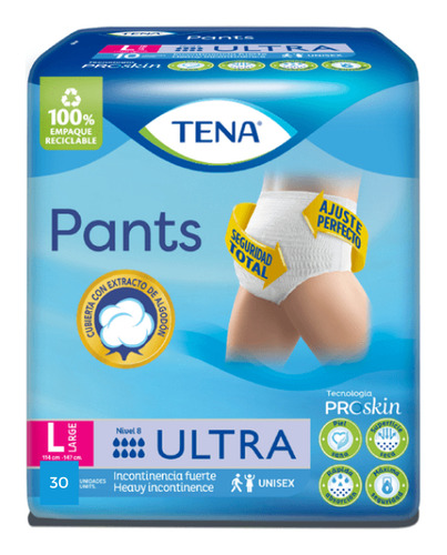 Tena Pants Ultra L X 30 - Unidad a $31