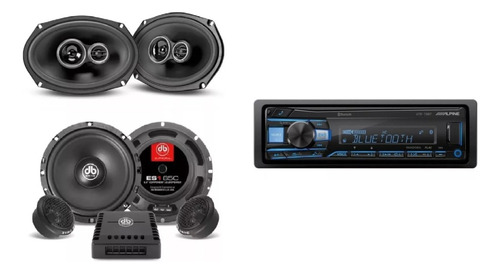 Paquete Alpine Ute-73bt+ Db Drive Set De Medios 6.5+bocin6x9