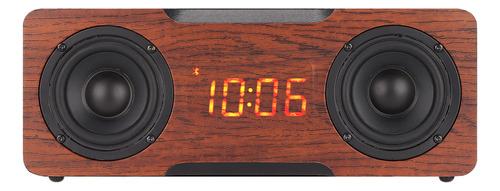 Reloj Despertador, Altavoz De Madera, Digital, Inalámbrico,