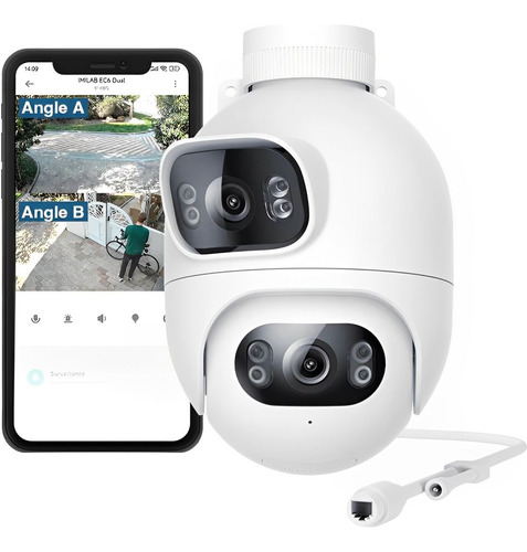 Cámara de seguridad exterior Imilab Ec6 Dual 2K Wifi Ptz Ip66, color blanco