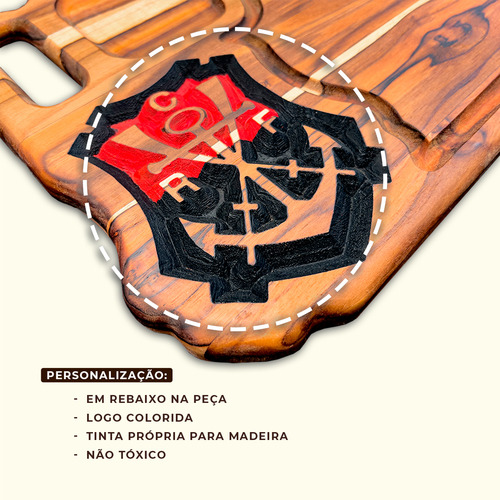 Tabua De Carne Churrasco Personalizada Escudo Remo Flamengo